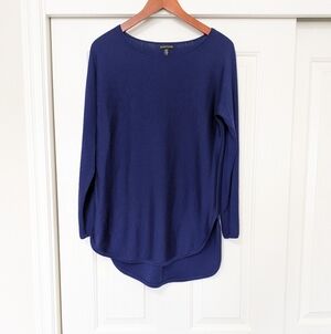 EILEEN FISHER Italian Yarn Sweater Blouse Tunic Deep Blue Purple Women's Small